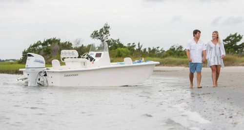 Savannah boat running through the water
